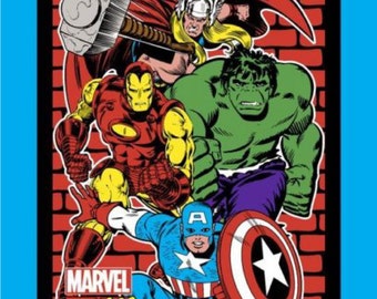 Marvel Fabric - Marvel Comics Fabric - Marvel Retro 60508 Comics Panel 100% cotton fabric 44" x 35", G195