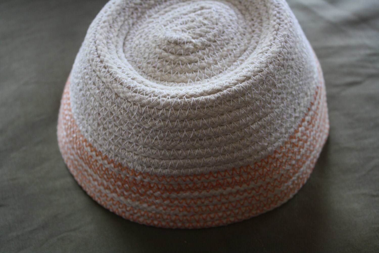 Clothesline bowl with orange accents 3 tall 7 diameter by HUGZ2all