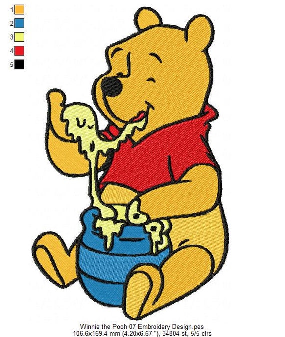 Winnie the Pooh 07 Embroidery Design by ForsanEmbroidery on Etsy