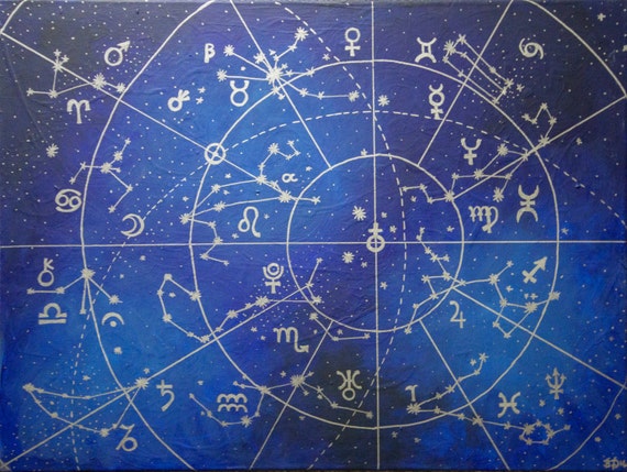 Zodiac Constellation Acrylic Painting on Canvas by Breanna