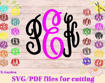Master Circle Monogram SVG font files for Cricut, Silhouette, Monogram SVG letters, vector alphabet, keepsake font svg Fancy Circle Svg Font