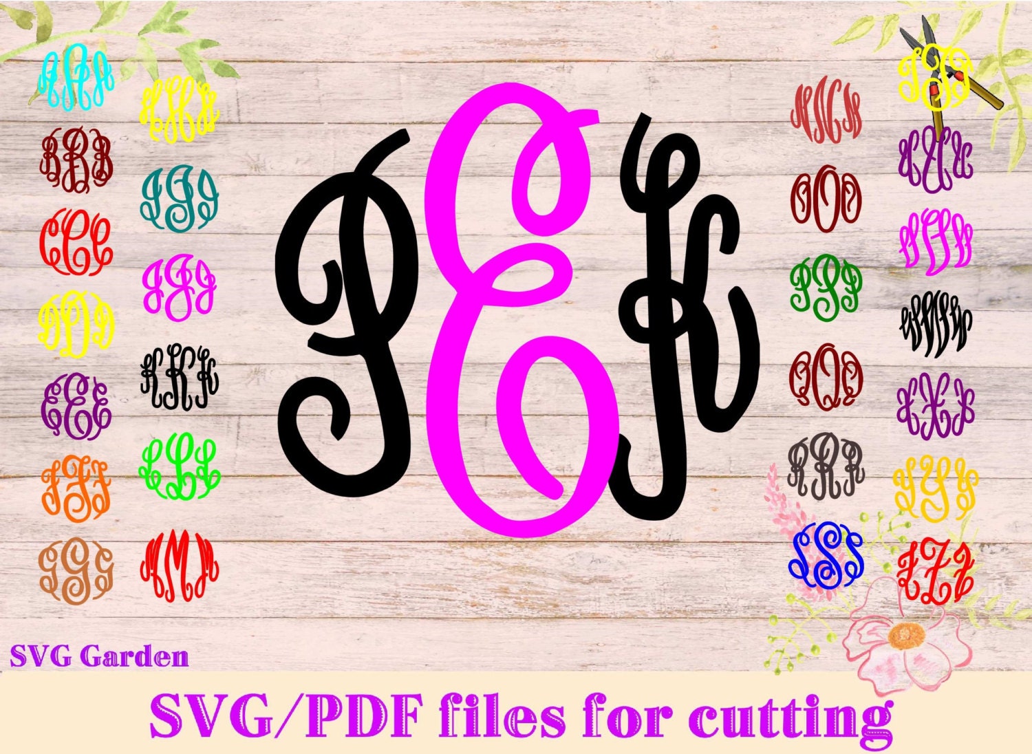 Free Svg Monogram Files For Cricut - Layered SVG Cut File - Download