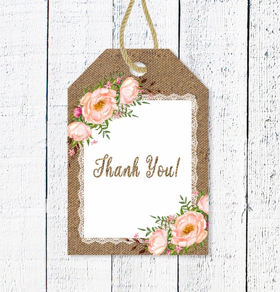 rustic favor tags burlap thank you tags printable favor tag