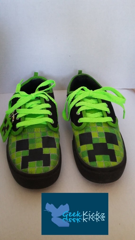 Minecraft Creeper Shoes by GeekKickz on Etsy
