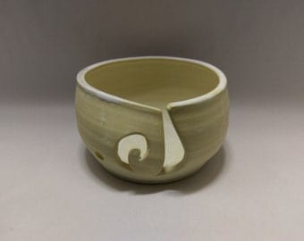YARN BOWL - Wide White Spiral Cut - Handmade Ceramic from Cup & Bowl Studio in Pueblo, Co