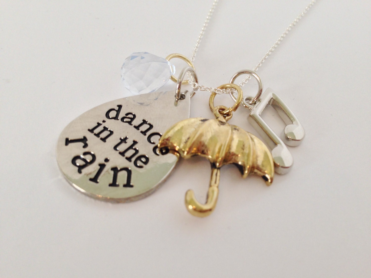 Dance in the Rain Charm Necklace Charm Necklace Silver