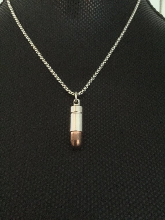 Army pendant Military jewelry Bullet pendant Men's