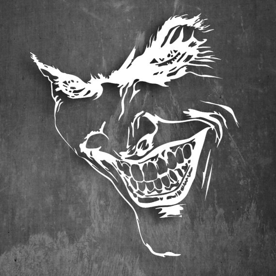 Custom JOKER vinyl decal. 4.5x6. multiple colors.