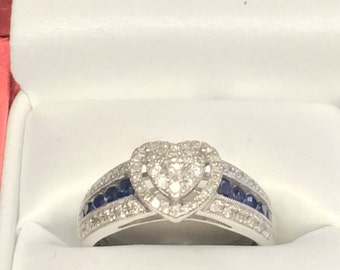 Dazzling Heart Shaped Platinaire Diamond Engagement Ring 1/2 Carat T.W. Size 8