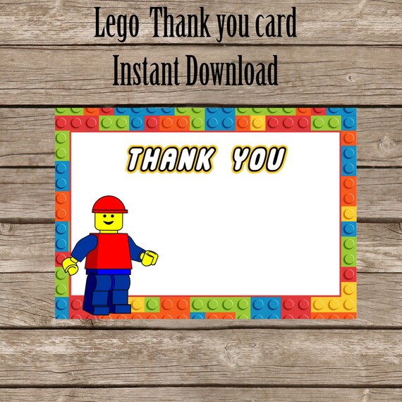 Luxury 66 Lego Thank You Card
