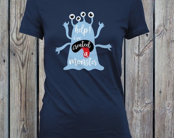 Help I've Created a Monster - Halloween Shirt, Matching Father Son Shirt, Matching Mother Daughter, Matching Family Shirts, Monster CCB-144