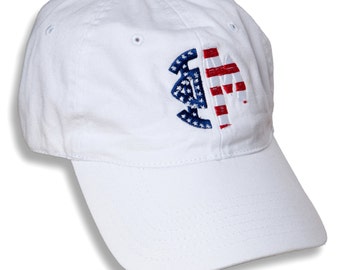 PM Phi Mu Sorority Embroidered Patriotic Baseball Hat.