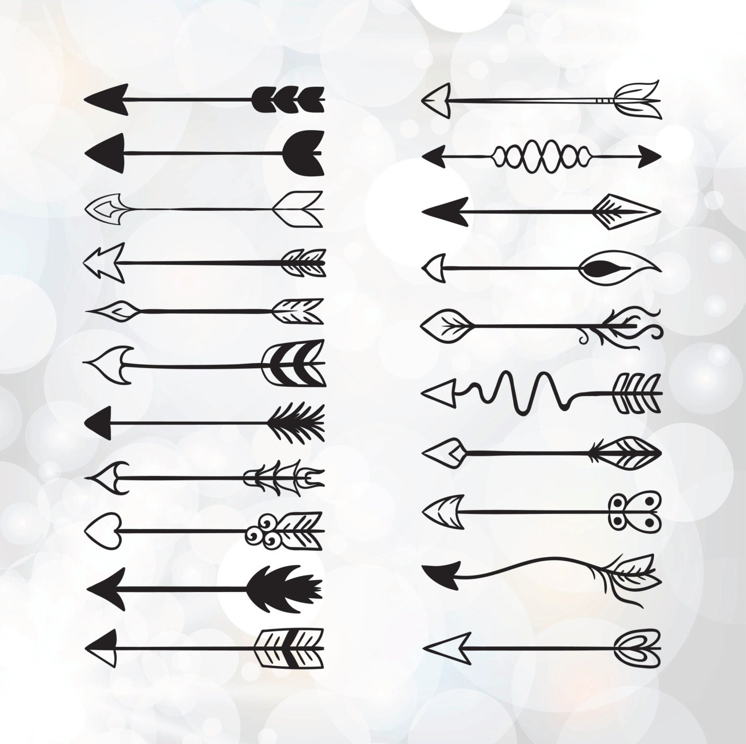 Download Arrows svg files for cutting hand drawn boho arrows by ...