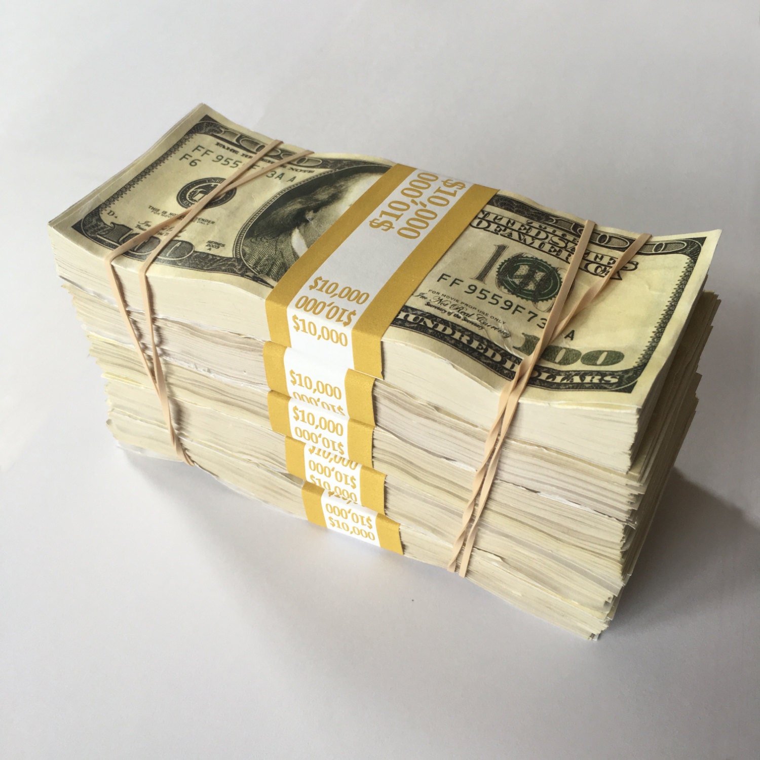 Prop Money 50000 Dollar Stack Distressed For Music Videos