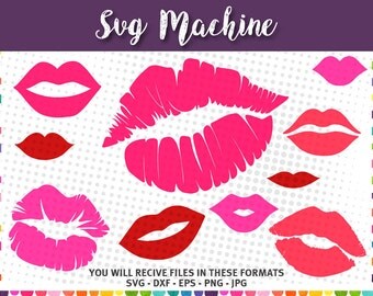 Kissing Lips SVG - Lips SVG - kiss svg - kiss lips clip art - Cut Files for Vinyl Cutters, Screen Printing, Silhouette, Die Cut Machines