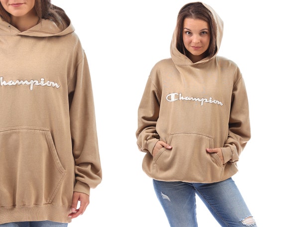 Hooked on Reverse Weave Tan Pullover Hoodie that I found 