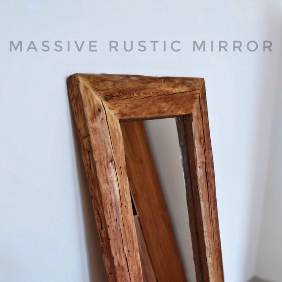 Massive Idustrial Rustic Floor Mirror Frame from Reclaimed