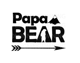 Papa Bear SVG PNG DXF files