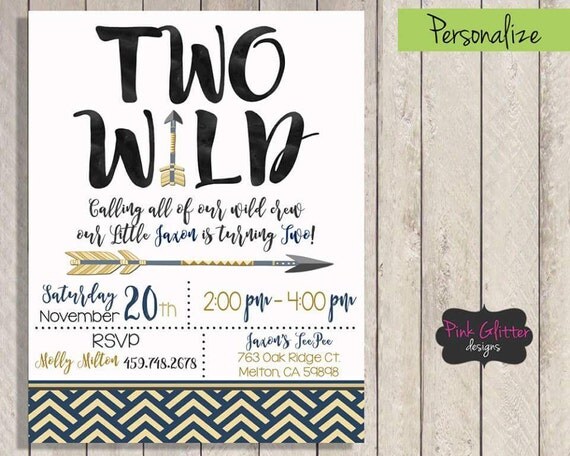 Two Wild Birthday Invitations 1