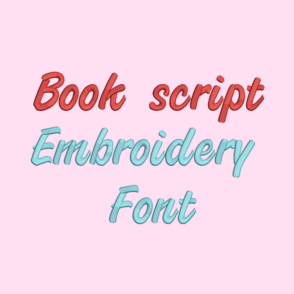 Book script embroidery fonts 4 Size Font Machine ...