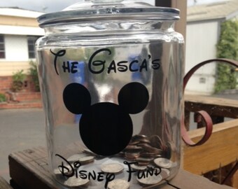 Disney Fund Jar, Fund Jar, Savings Jar, Money Jar, cyber monday sale, christmas gift disney, sale, birthday gift