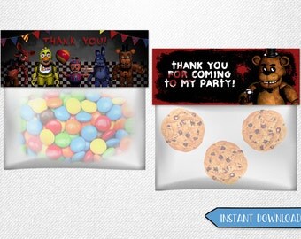 Five Nights at Freddy's bag toppers, Five Nights at Freddy's favor bags, Five Nights at Freddy's party favor!
