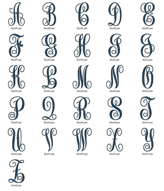 Embroidery Font Intertwined Font PES by digitallydesigning on Etsy