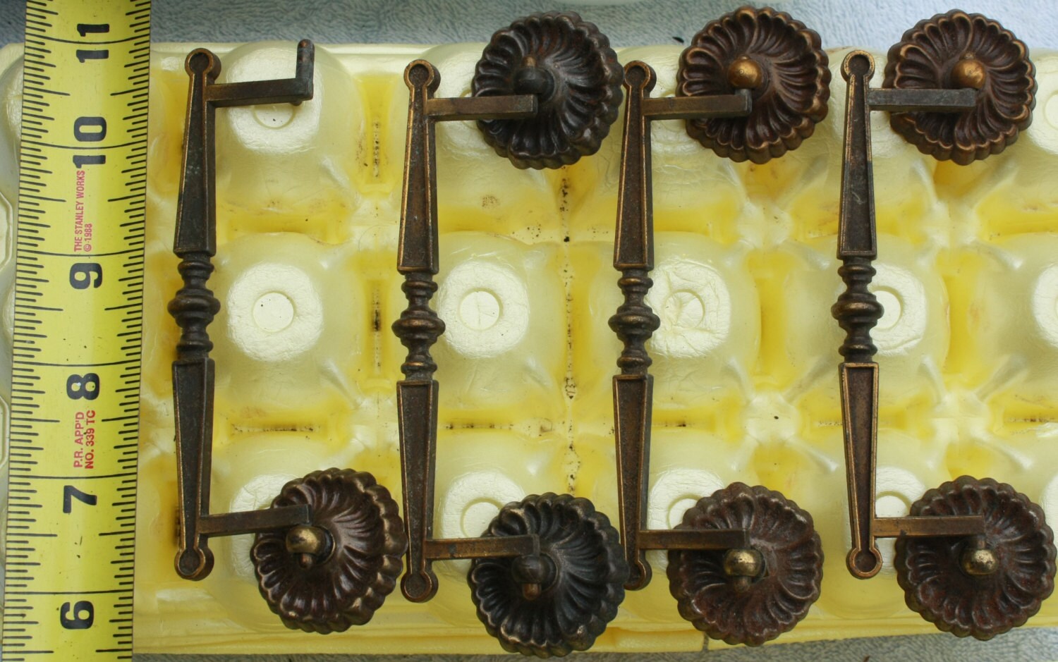 4 Metal drawer pulls (006) from LandOCollectibles on Etsy Studio