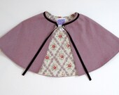 Items similar to Lavender Purple Wool Newborn Capelet with Rose Floral ...
