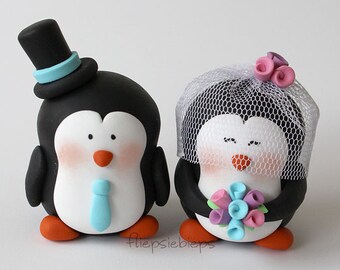 Custom Penguin Cake Topper wedding