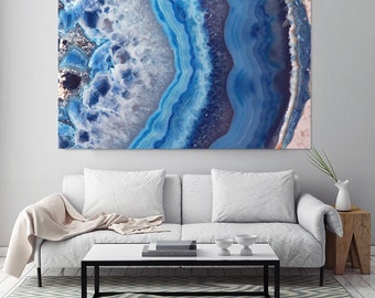 Mineral Photography - (Print #002) Blue Lace Agate Slice - Fine Art Print - Two Paper Choices- Mineral Geode Agate Crystal Decor