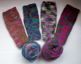 Beginner knitting KIT hand warmers fingerless gloves