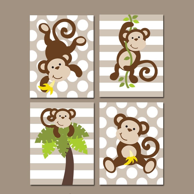boy monkey wall art canvas or prints monkey nursery artwork bathroom jungle animal - Monkey Bedroom Decor boy monkey wall art canvas or prints monkey nursery artwork bathroom jungle animal - Monkey Bedroom Decor
