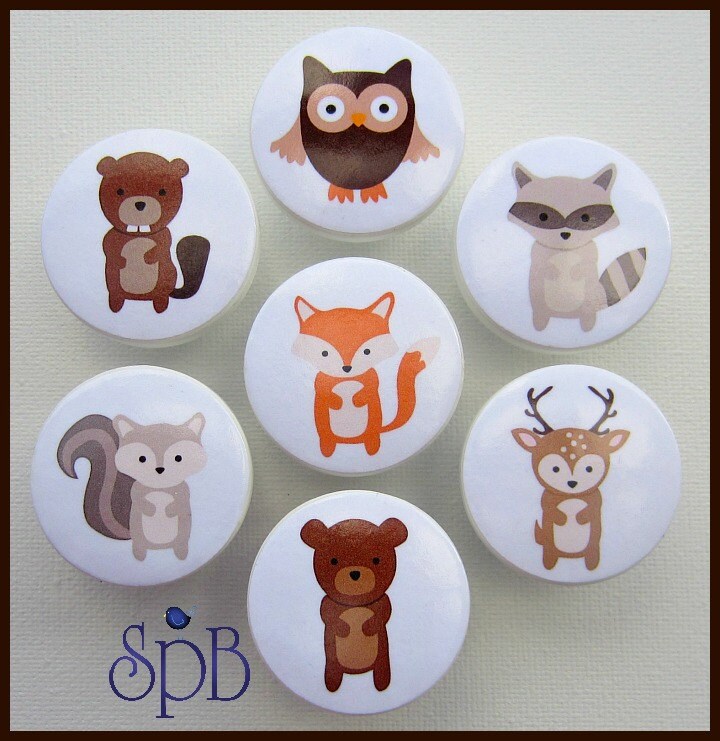 Woodland Drawer Knobs Deer Beaver Forest Animal Knobs