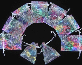 50 4"x 6" White Coralline Organza Jewelry Pouch
