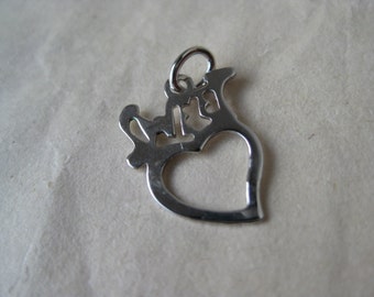 Sweetheart Sterling Charm Vintage 925 Silver Sweet Heart