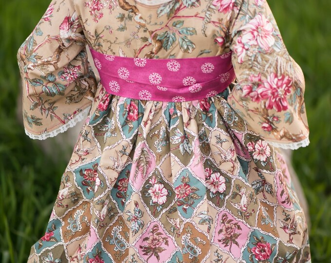 Sweet Romance - Boho Berry - Pink Dress - Little Girls Dress - Country Flower Girl - Garden Wedding - Preteen Dress - 12 mos to 14 yrs