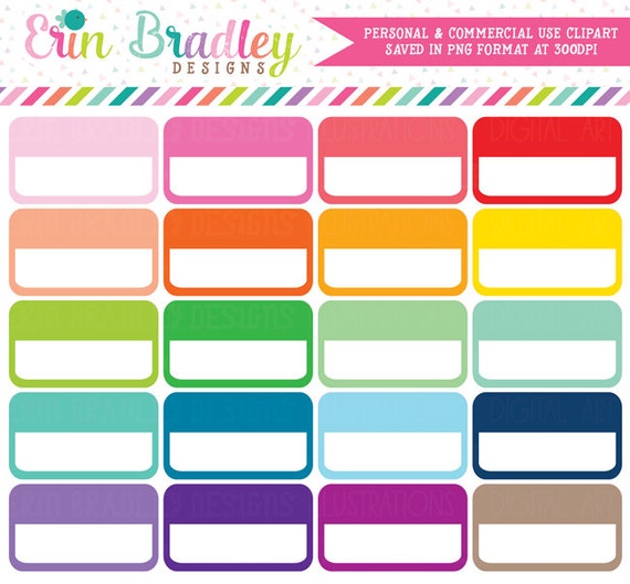 Rectangle Boxes Clipart Graphics Personal & by ErinBradleyDesigns