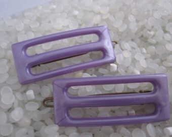vintage barrette,lavender color barrette from france, rare pair