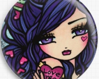 Needle Minder, Hannah Lynn, Cross Stitch Keeper, Fridge Magnet, Pattern Holder, Cross Stitch Accessory, 'Heart on her Sleeve', GeckoRouge