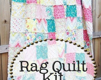 Rag Quilt Kit, multiple sizes available, Rapture fabrics