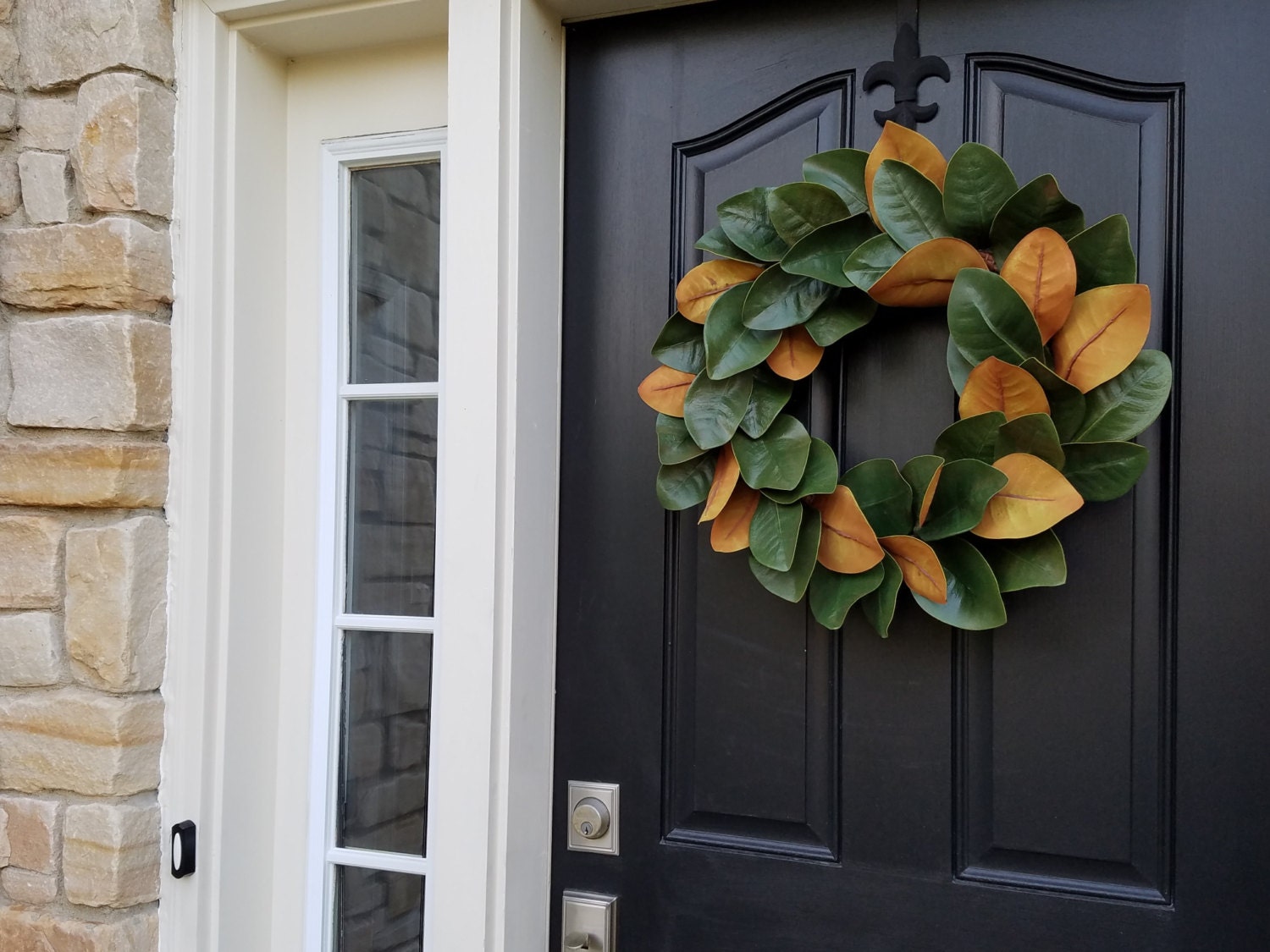 3. Breath Of Spring Faux Magnolia Wreath