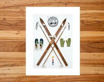 Popular items for ski wall art on Etsy