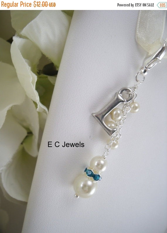 SALE Initial Keepsake Bouquet Charm ( Something Blue)