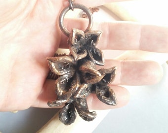 Peony Seed Pod Necklace // free shipping!! // Copper Electroformed // Rough Raw