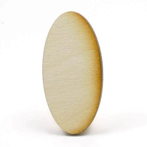 Unfinished Wood Oval 11/2 inches tall by 3/4 inches wide and 1/8