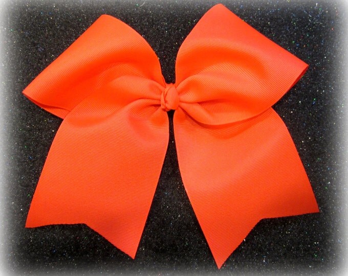 Cheer Bows, Neon Cheer Bow, Girls Cheer Bows, Orange Cheer Bow, Softball Bows, Team Bows, Dance Bows, Cheerleader Hair Bows, 7 inch bows