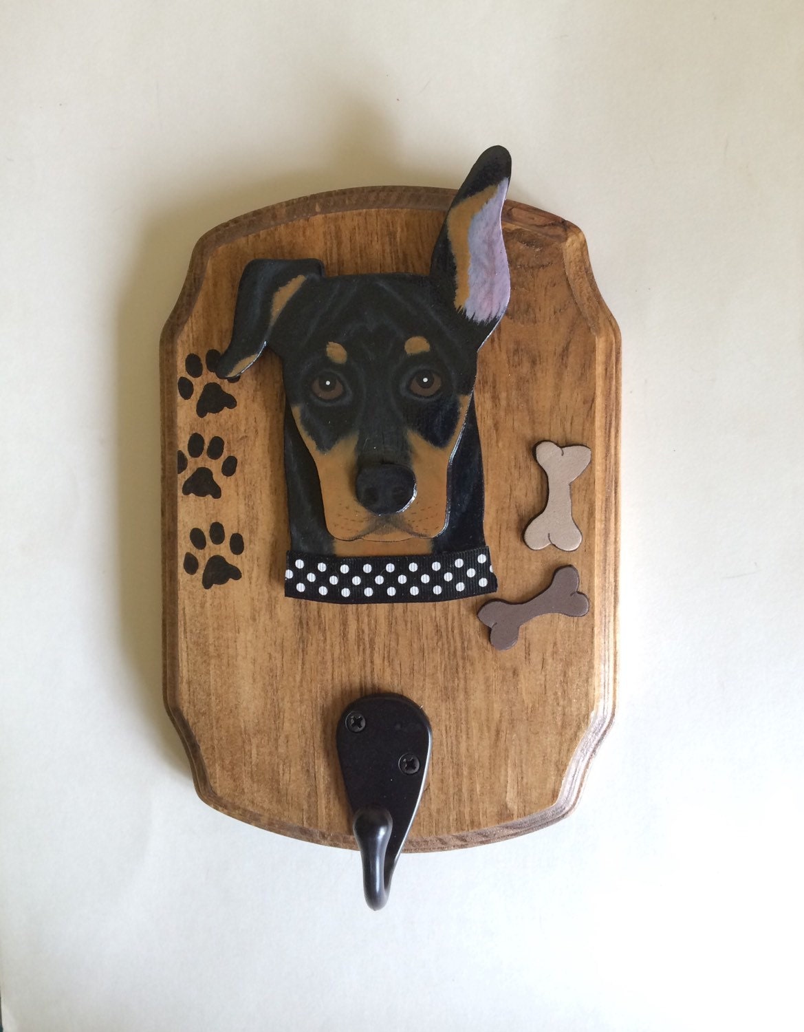 Doberman Pincher Dog Leash Hanger by DogLeashCaddies on Etsy