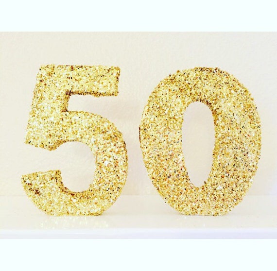 Glittered 50 Glitter Numbers 50th Birthday Prop by girlygifts07