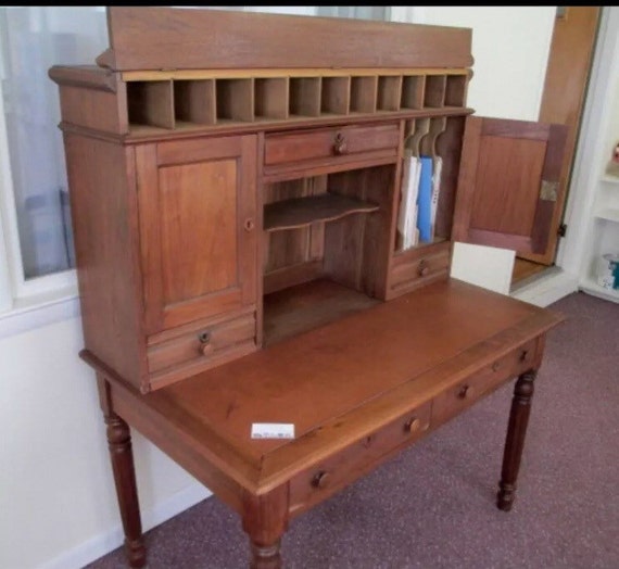 Antique Plantation Desk 1885 Walnut Zanesville Ohio by ptgallery
